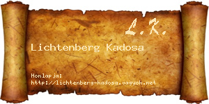 Lichtenberg Kadosa névjegykártya