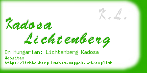 kadosa lichtenberg business card